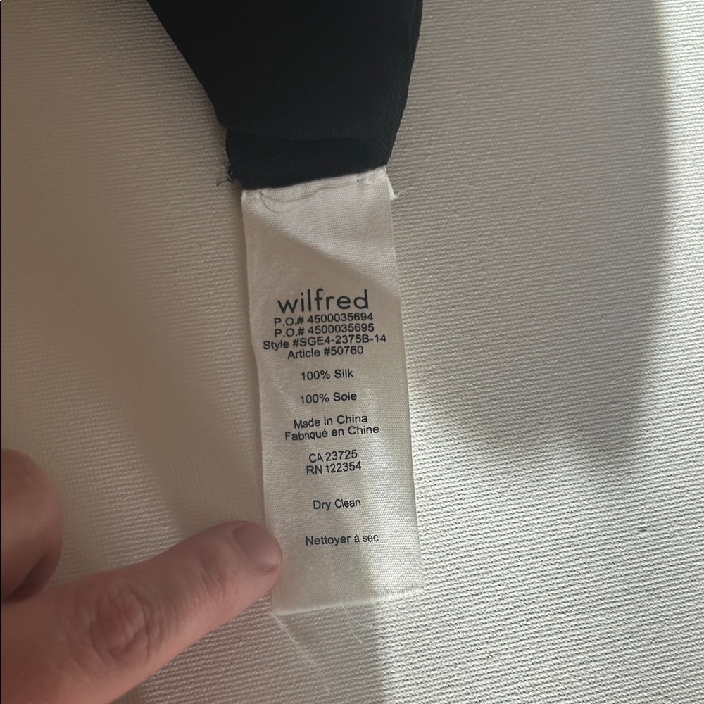 Wilfred Aritzia Long Black Sheer Silk Tank Top - Picture 7 of 13
